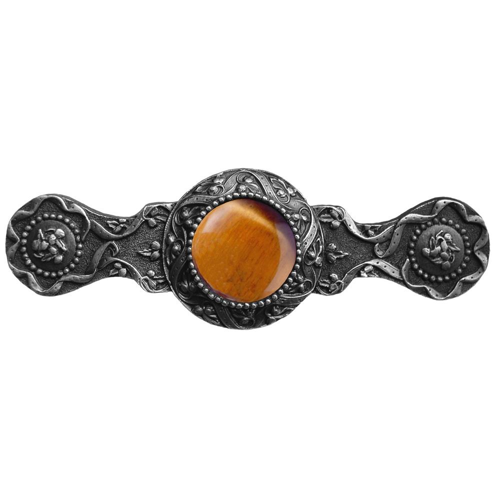 Notting Hill NHP-624-AP-TE Victorian Jewel Pull Antique Pewter/Tiger Eye